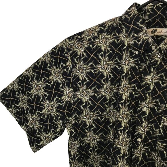 Joe Marlin Men's Button Front Shirt Casual Short Sleeves Tropical Motif Sz Large - Picture 4 of 7